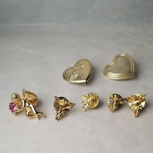 Cherub And Heart Pin Set